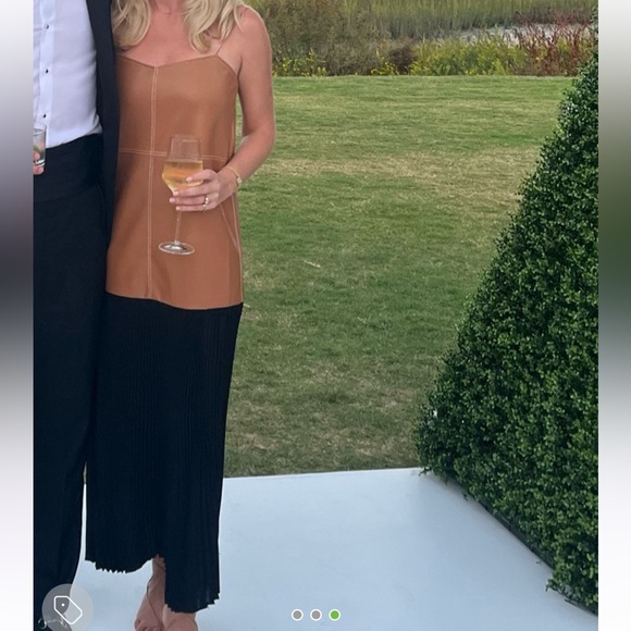 Alexis Leather Color Block Midi Dress XS - Picture 2 of 3